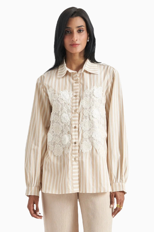 Toasted Vanilla Lace Shirt