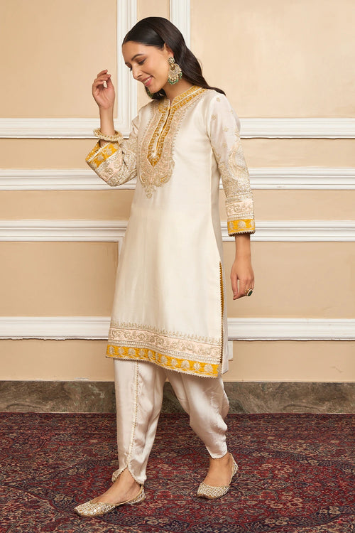 Myreen Daisy Ivory Straight Kurta with Dhoti