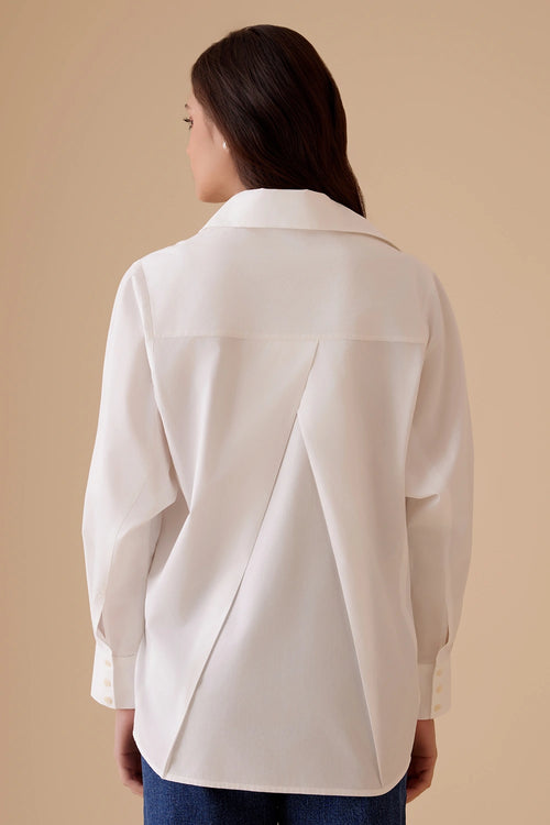 Nisha White Cotton Shirt