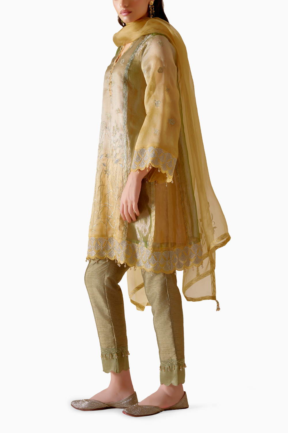 Farida Mustard Kurta Set