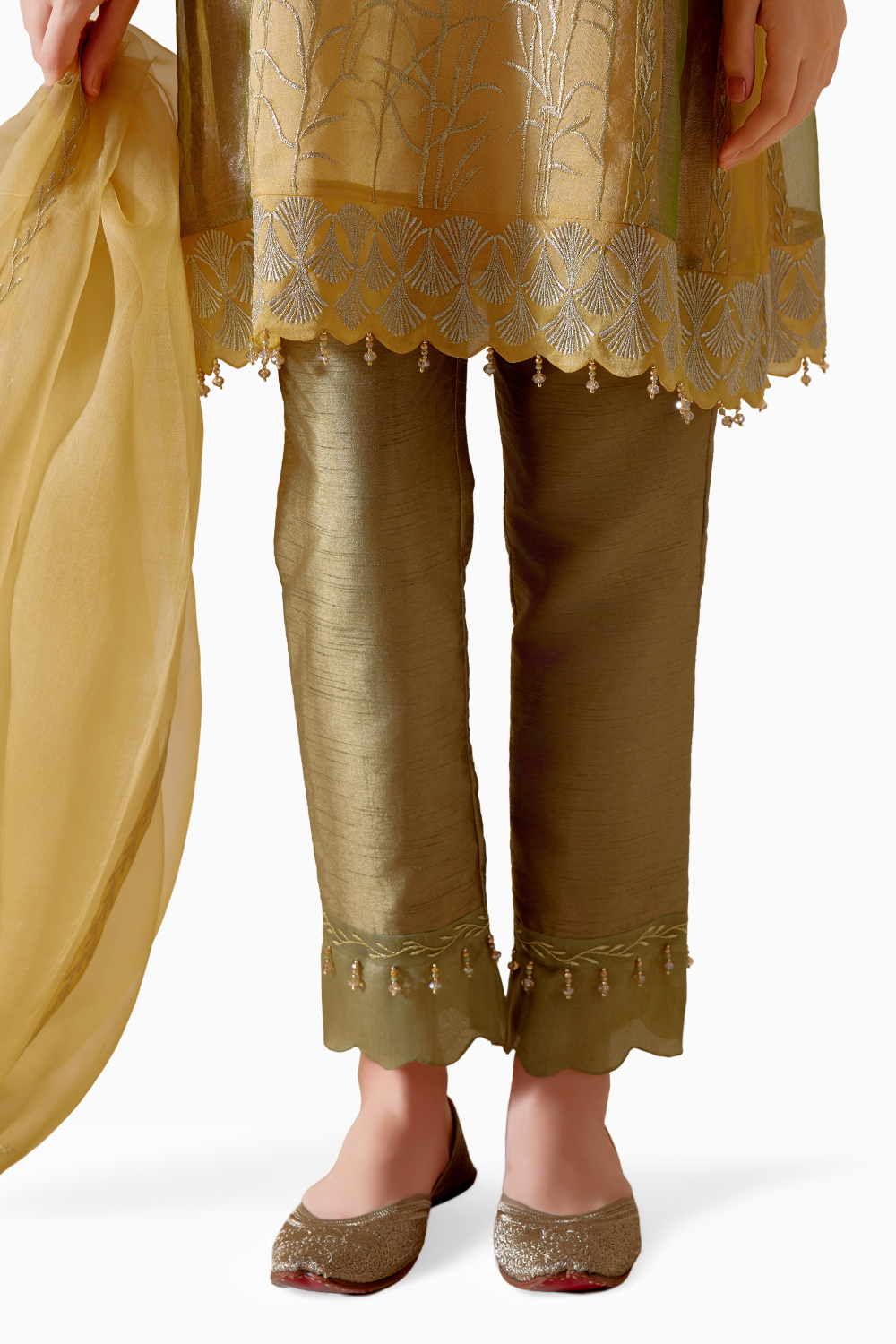 Farida Mustard Kurta Set