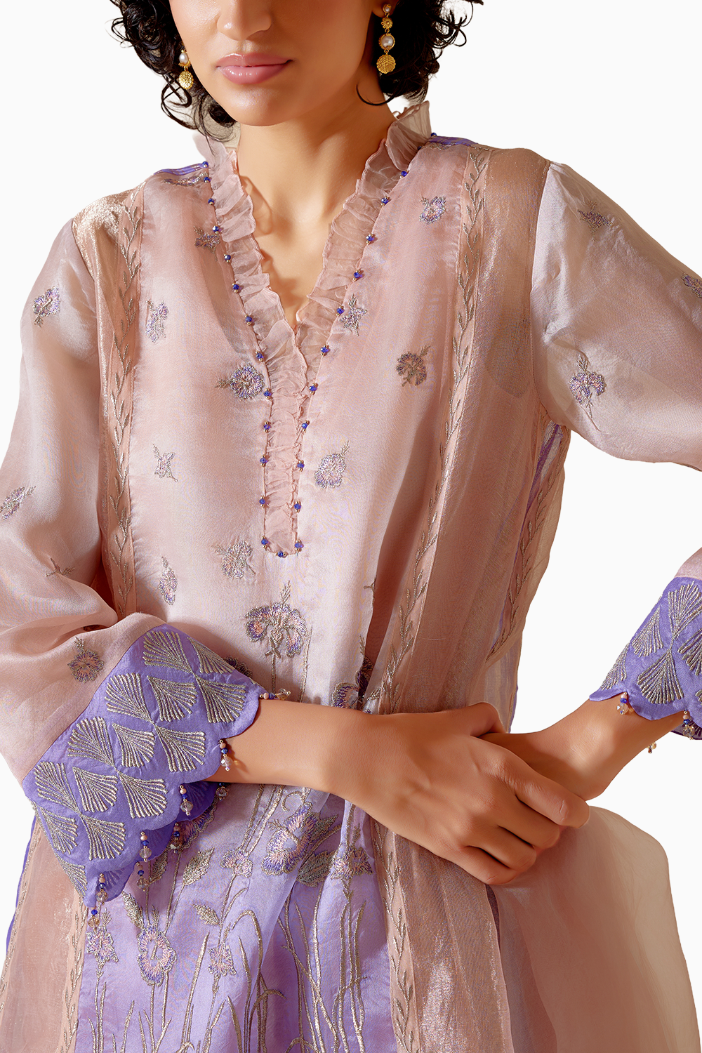 Farida Pink Purple Kurta Set