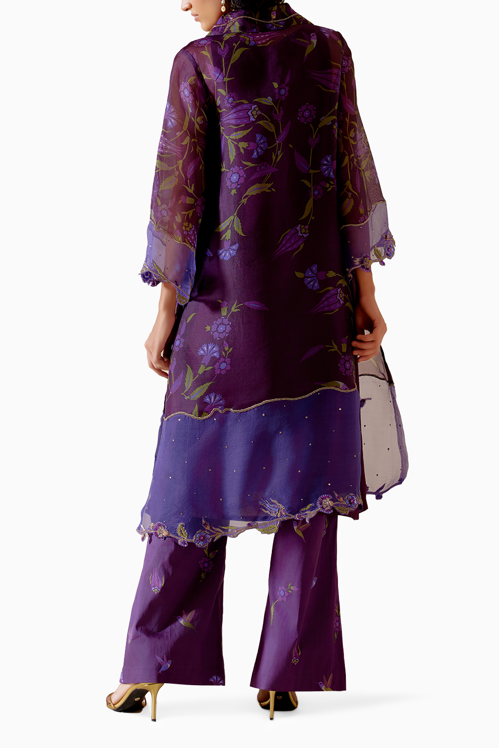 Tara Purple Printed Kurta Set