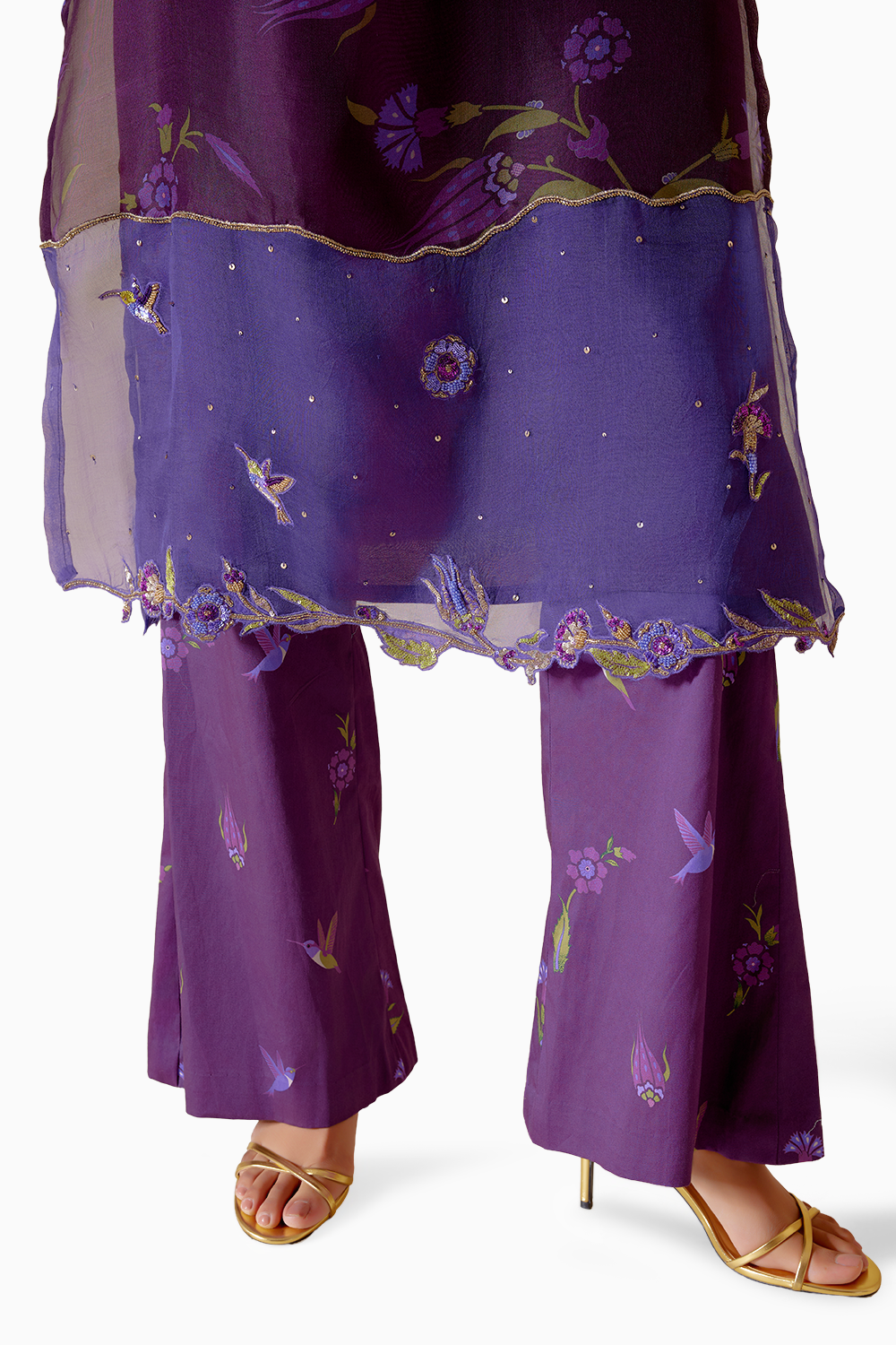 Tara Purple Printed Kurta Set