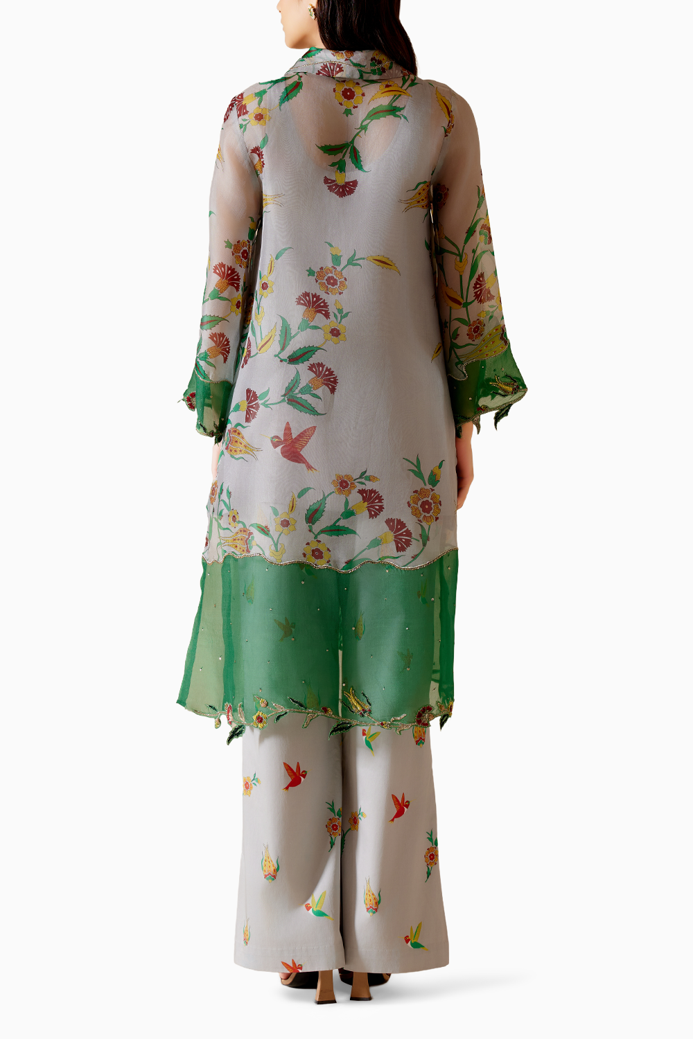 Tara Grey Printed Kurta Set