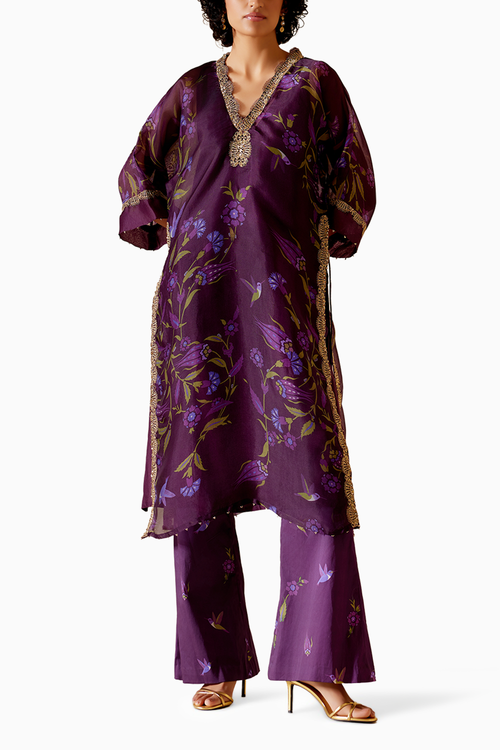 Sitara Purple Printed Kurta Set