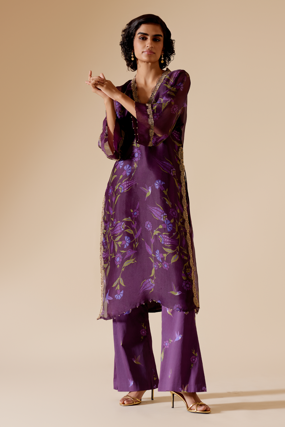 Sitara Purple Printed Kurta Set