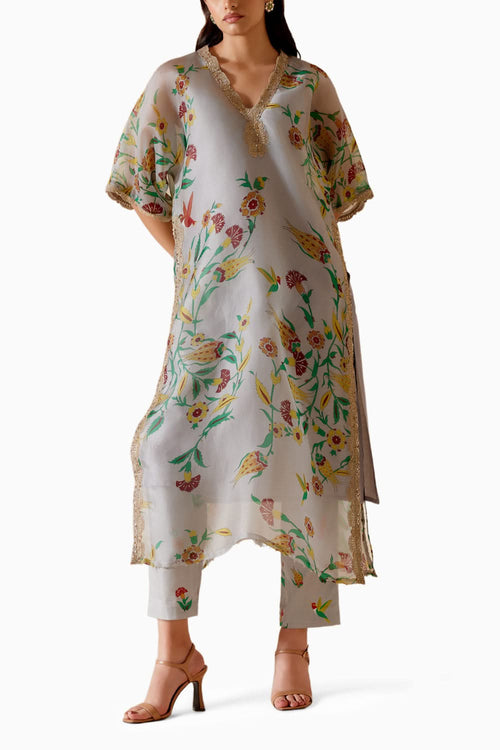 Sitara Grey Printed Kurta Set