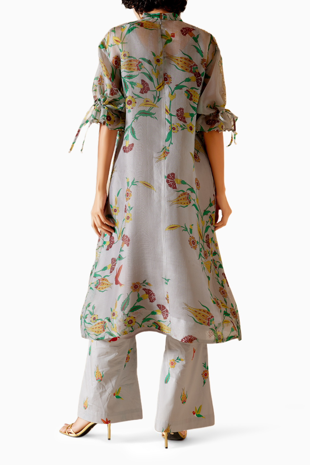 Bia Grey Printed Kurta Set with Dupatta