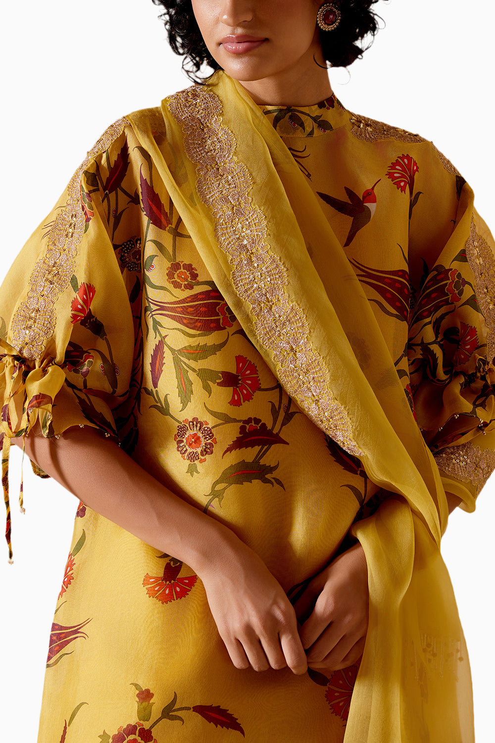 Bia Yellow Printed Kurta Set with Dupatta