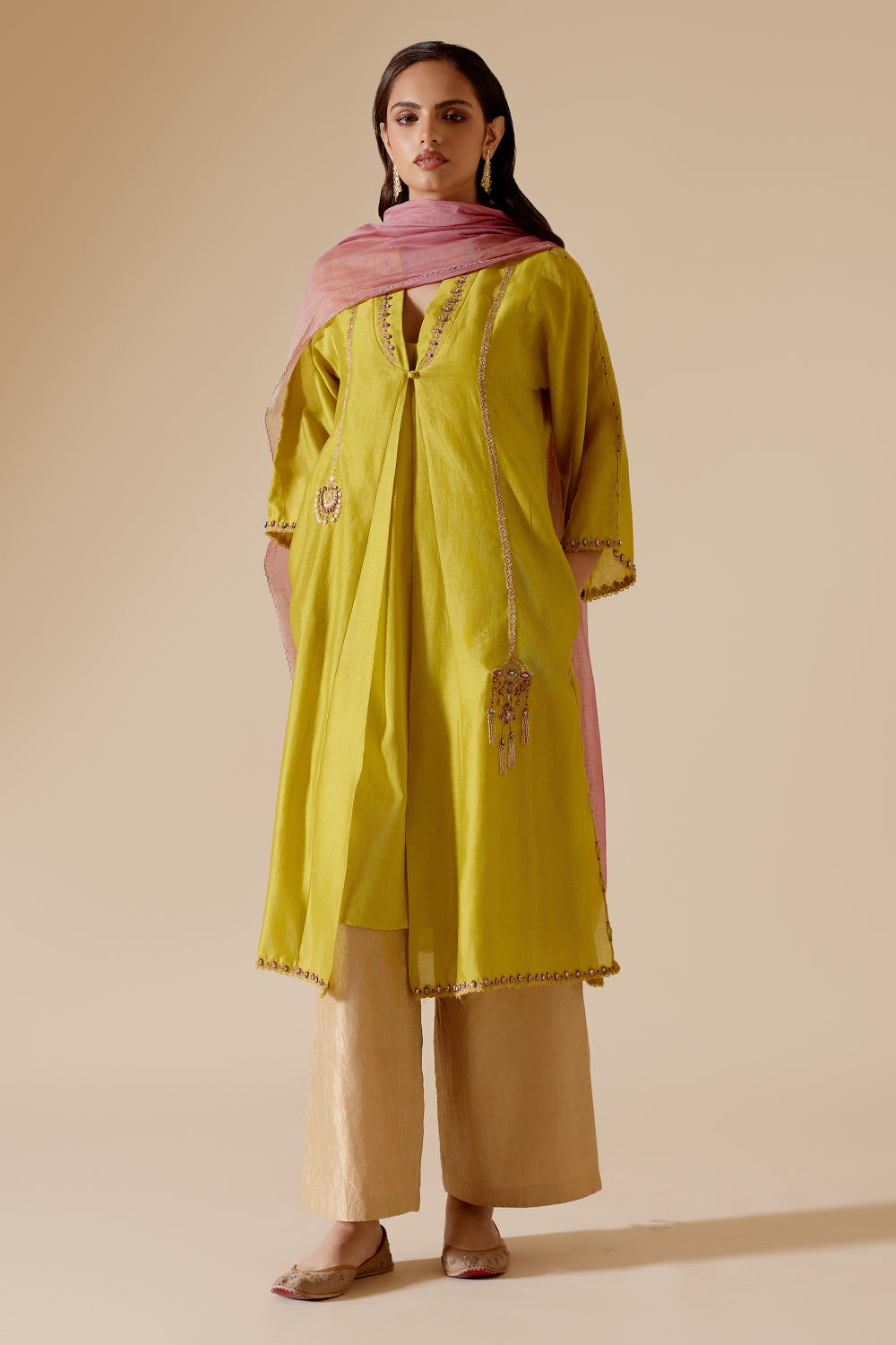 Ambreen Yellow Kurta Set with Dupatta