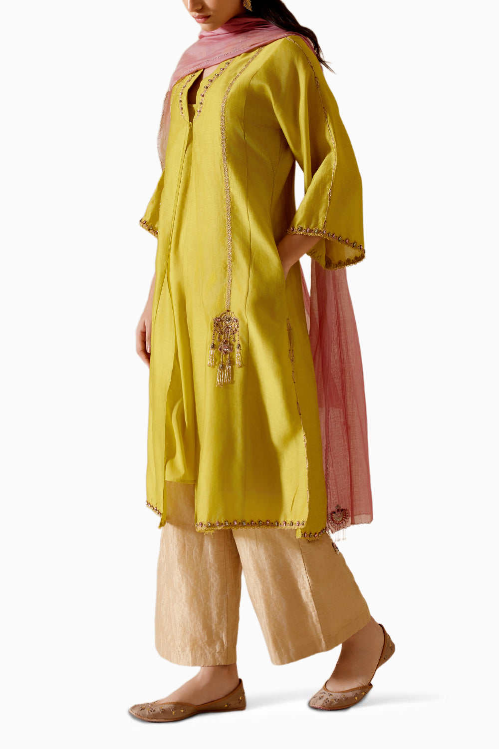 Ambreen Yellow Kurta Set with Dupatta