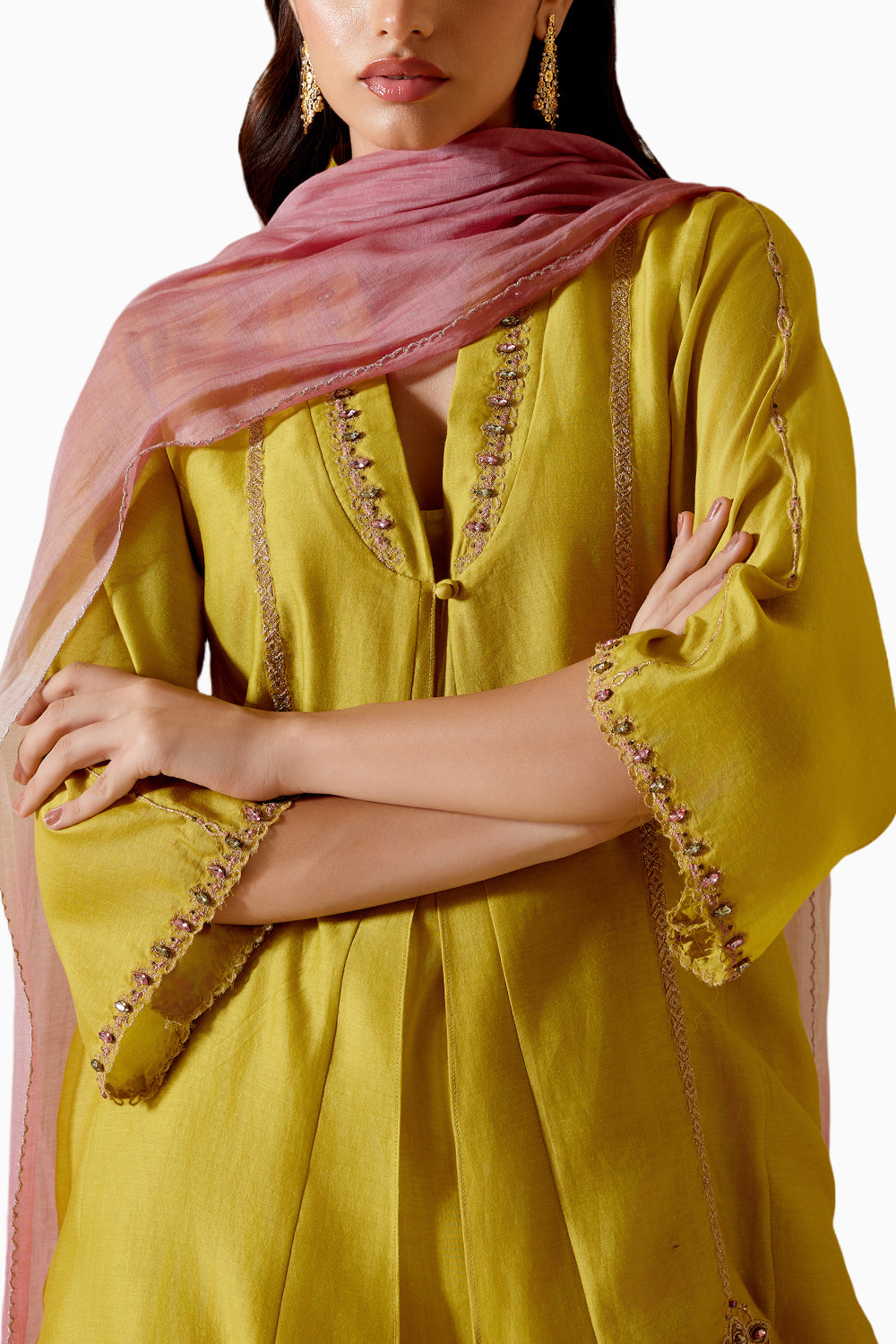 Ambreen Yellow Kurta Set with Dupatta