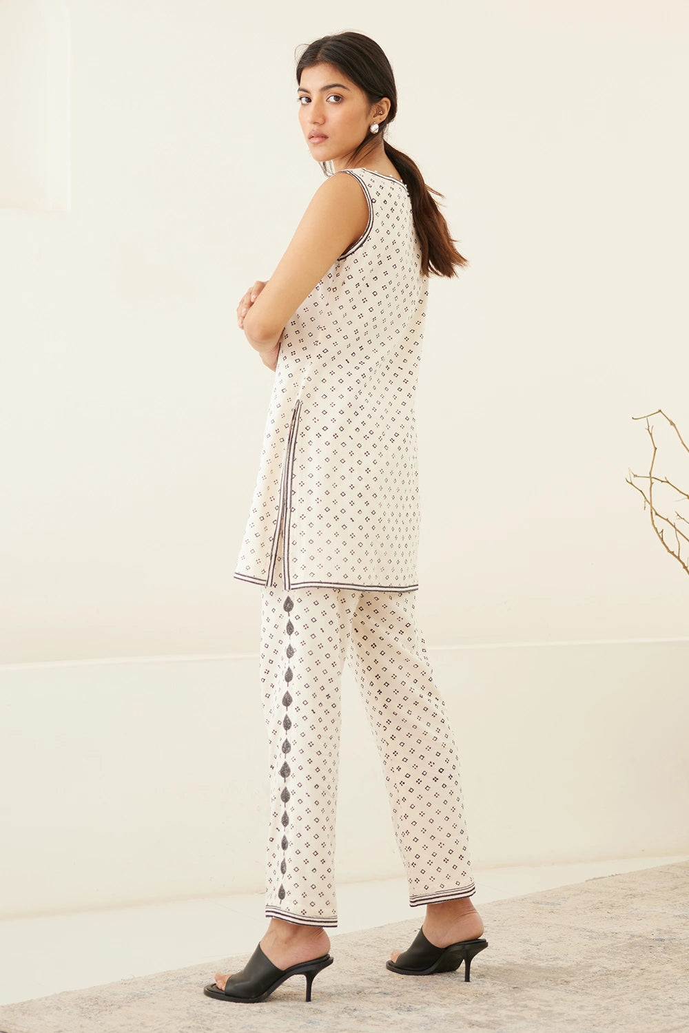 Vanilla White Kimono Kurta Set