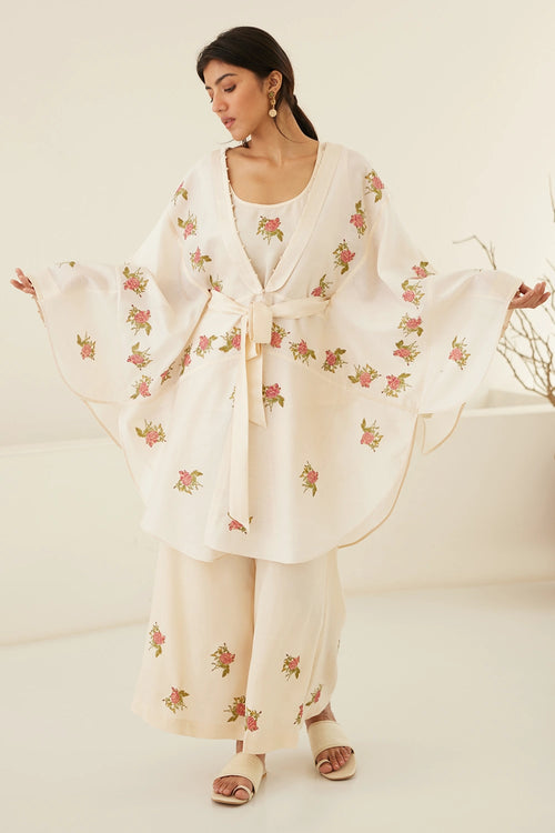 Pristine White Kimono Set