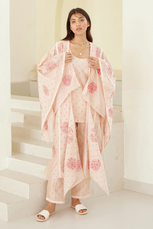 Crystal Rose Long Kimono Set