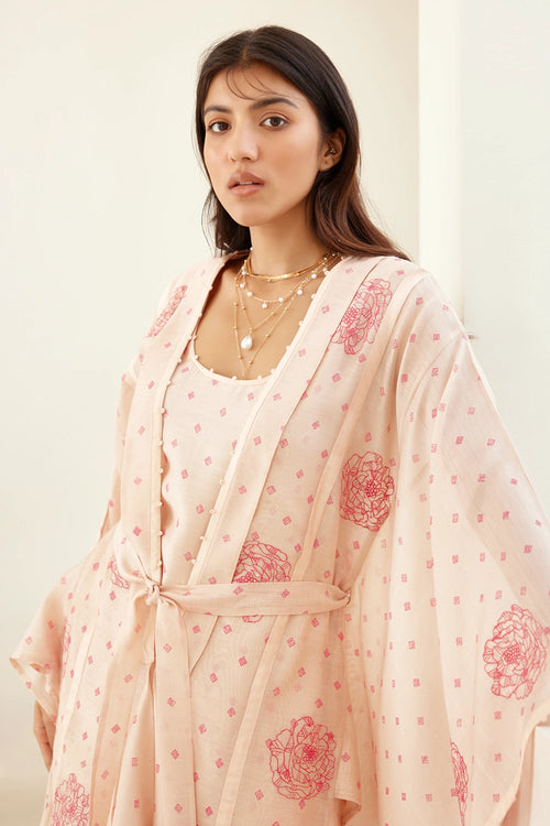 Crystal Rose Long Kimono Set