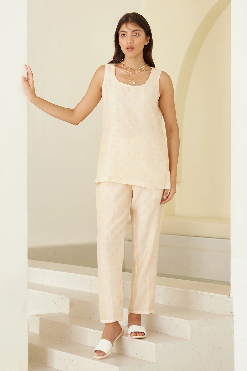 Almond Beige Tunic Set