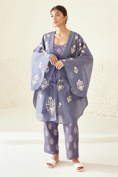 Moonlight Blue Kimono Set