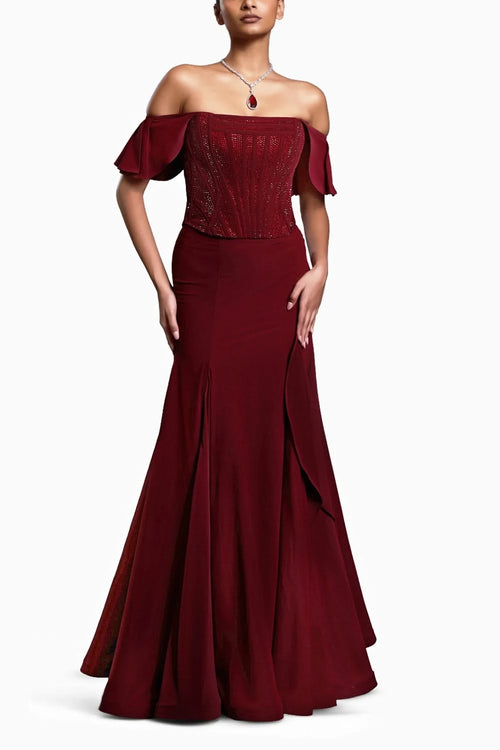 CF Maroon Fishtal Skirt