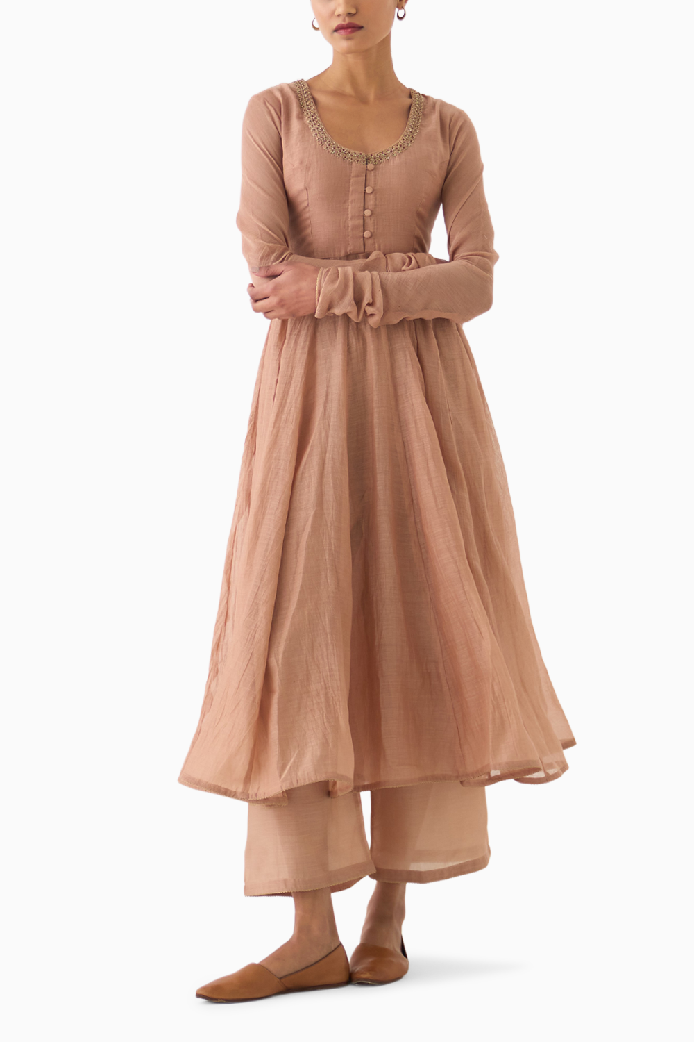 Vara Old Rose Ghoomar Anarkali Set