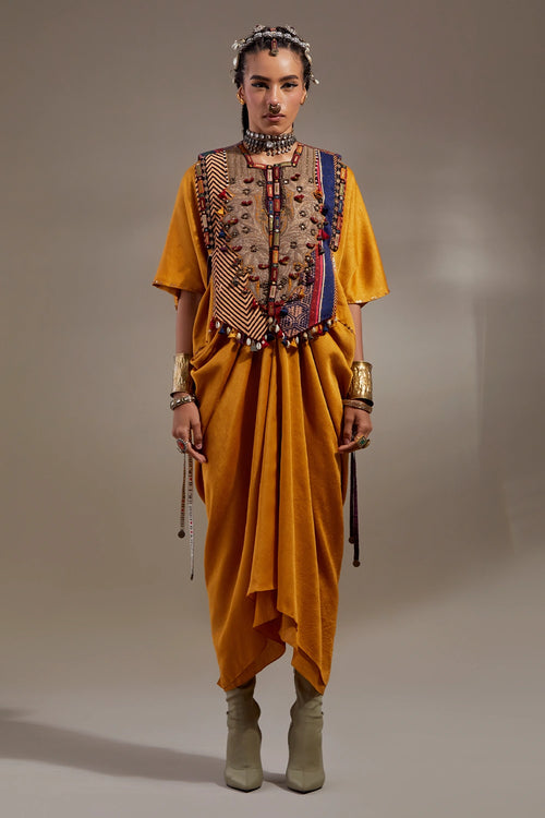Yellow Topaz Anka Zuri Gilet Set