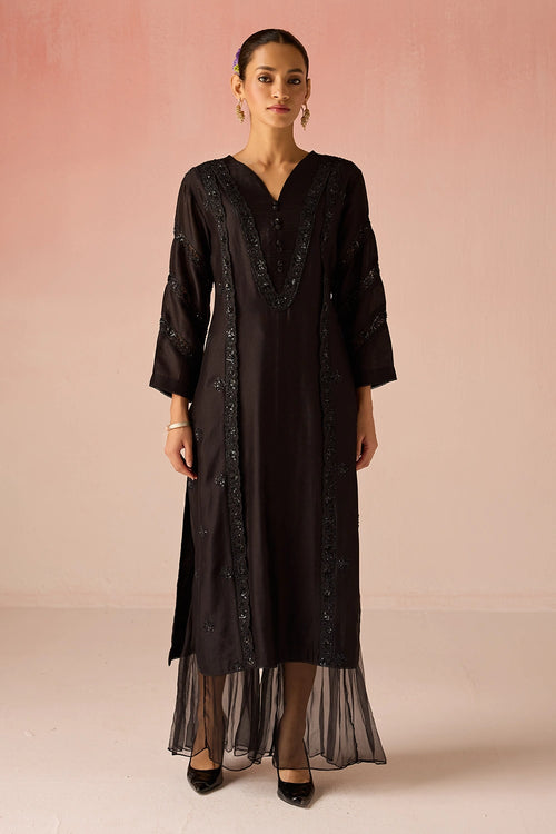 Midnight Bahaara Chanderi Silk Kurta Set