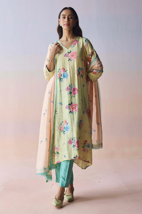 Kindred Petals Yellow Kurta Set