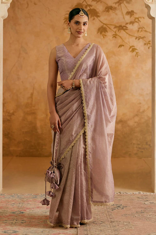 Soft Lilac Crush Tissue Saree