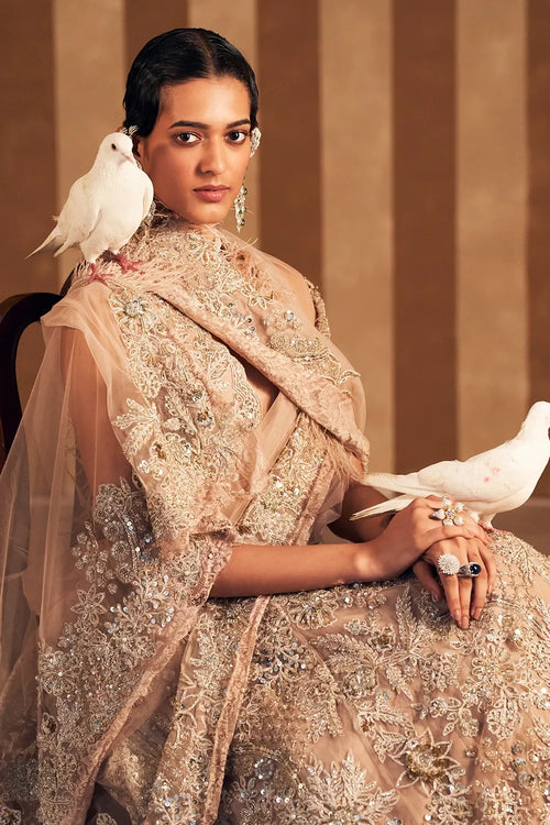 Inaara Champagne Lehenga Set