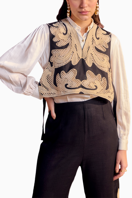 Monochrome Cutwork Embroidered Coord Set