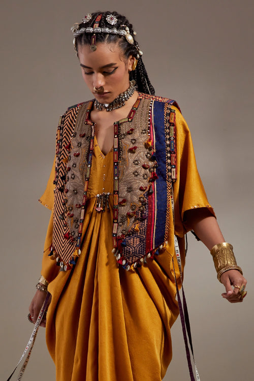Yellow Topaz Anka Zuri Gilet Set