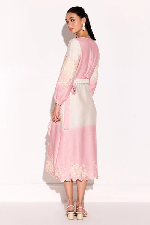 Pink Como Ombre Wrap Dress