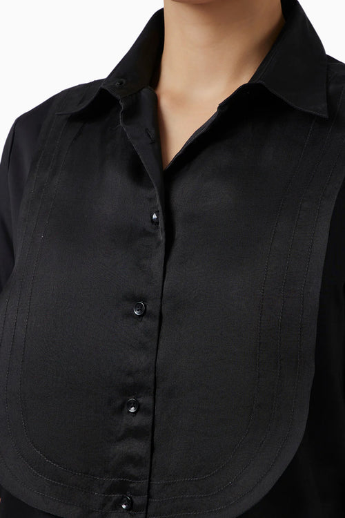 Organza Bib Black Shirt