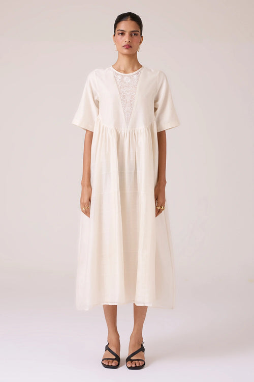 Callisto White Handwoven Dress