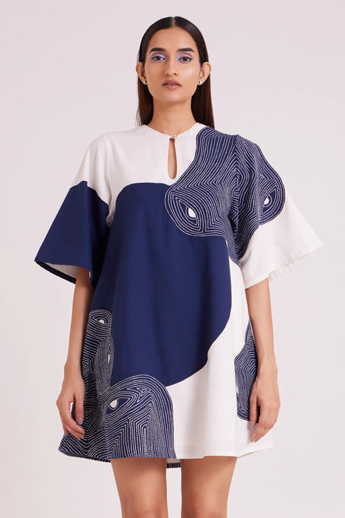 Chandra Embroidered Full Moon Short Dress