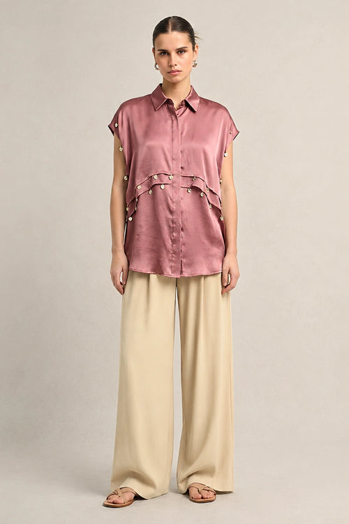 Brick Red Coin Flap Shirt