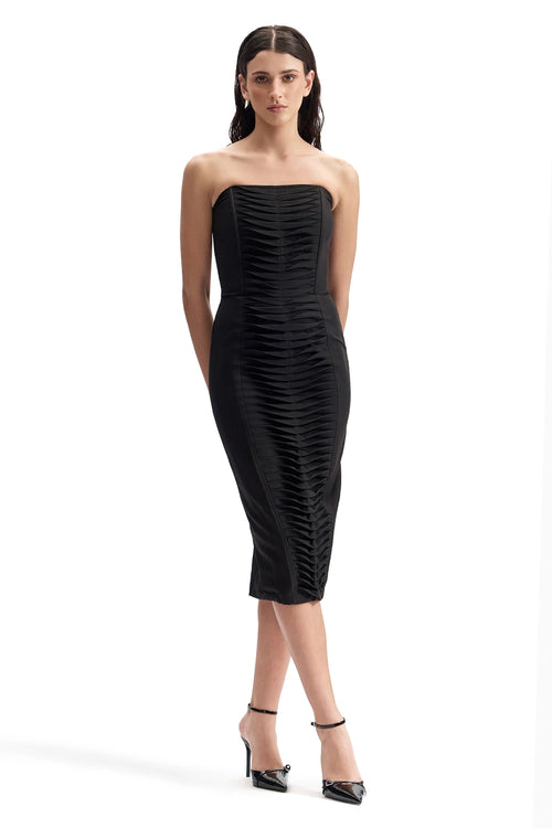 Contour Pleated Midi Dress