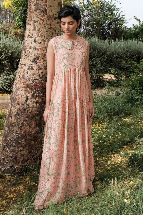 Amethyst Floret Long Tier Dress