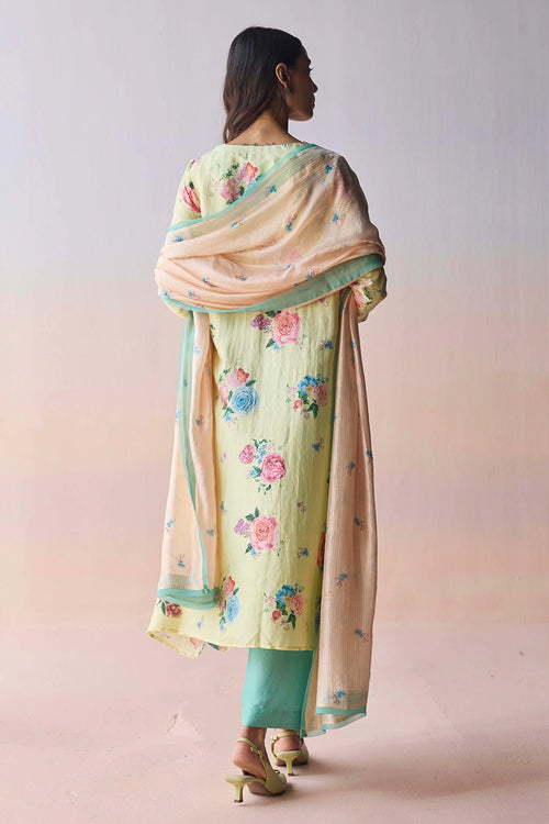 Kindred Petals Yellow Kurta Set