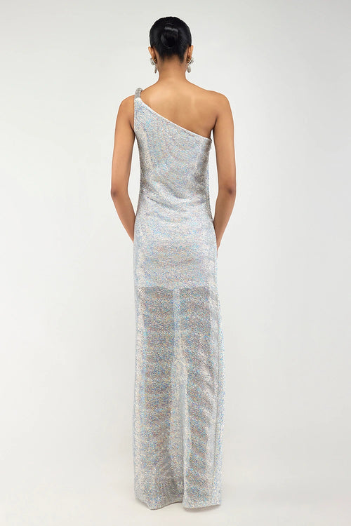 Iridescent One-Shoulder Gown