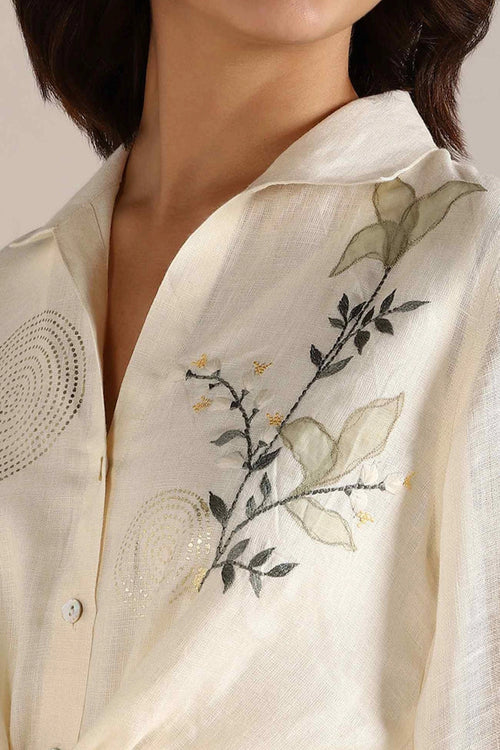 Honey Suckle Off-White Tie Co-ord Set