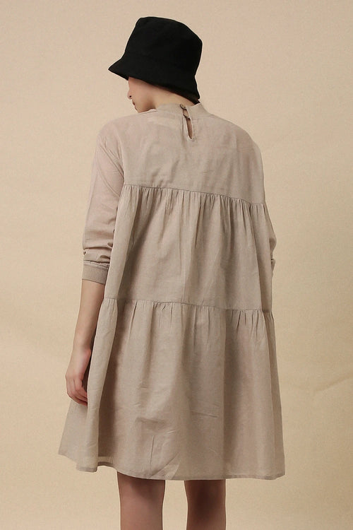 Sand Mul Rib Vena Dress
