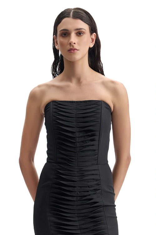 Contour Pleated Midi Dress