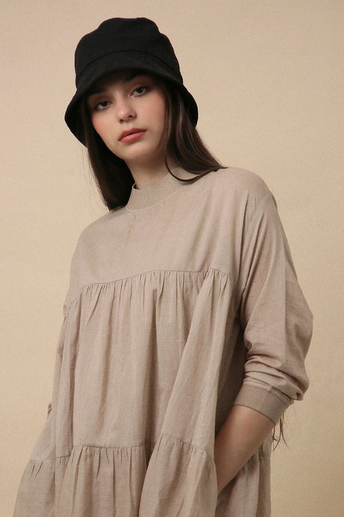 Sand Mul Rib Vena Dress