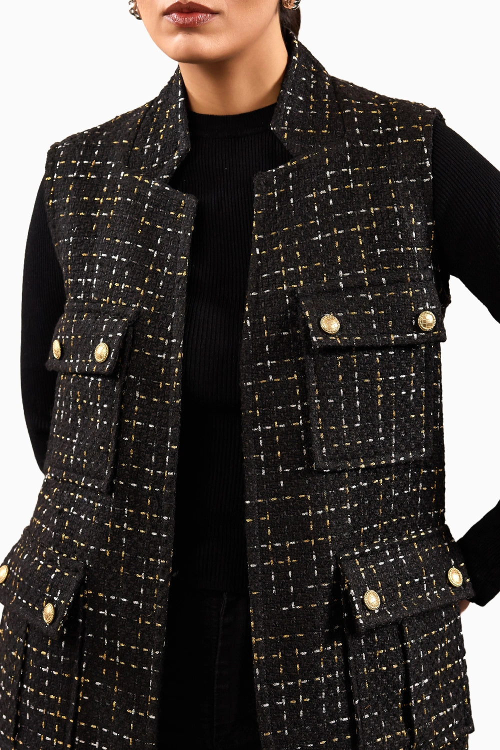 Glided Tweed Coat