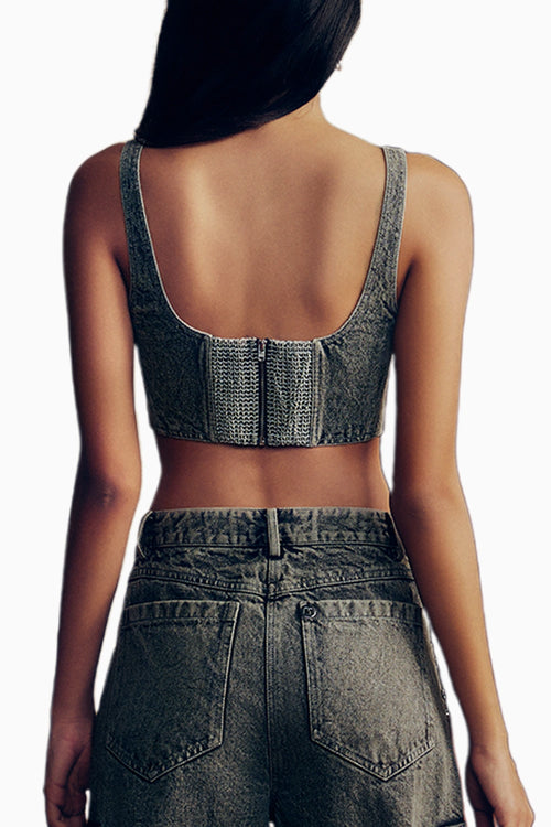 Washed Denim Bralette