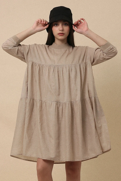 Sand Mul Rib Vena Dress