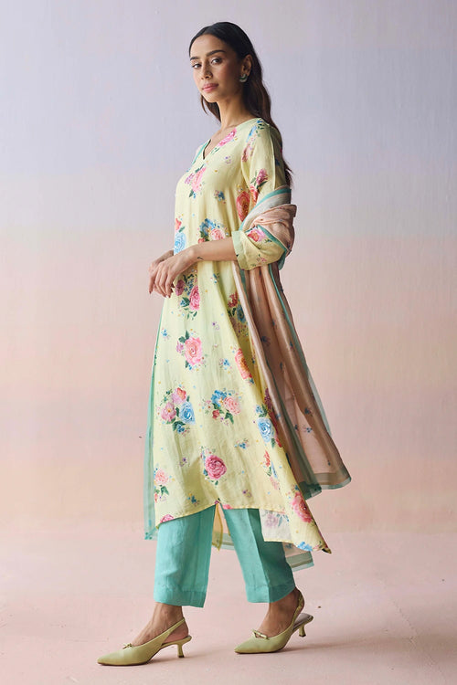 Kindred Petals Yellow Kurta Set