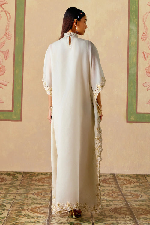 Ivory and Gold Long Kaftan